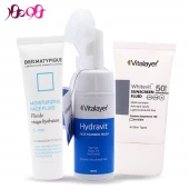 پک روتین پوستی آقایان (ضد آفتاب + شوینده + آبرسان)