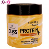 ماسک مو پروتئینه گلیس زرد 4 کاره حاوی روغن شی باتر 400 میل برای موهای ضعیف - GLISS