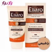 کرم ضد آفتاب الارو با پوشش کرم پودر بژ طبیعی Ellaro spf25