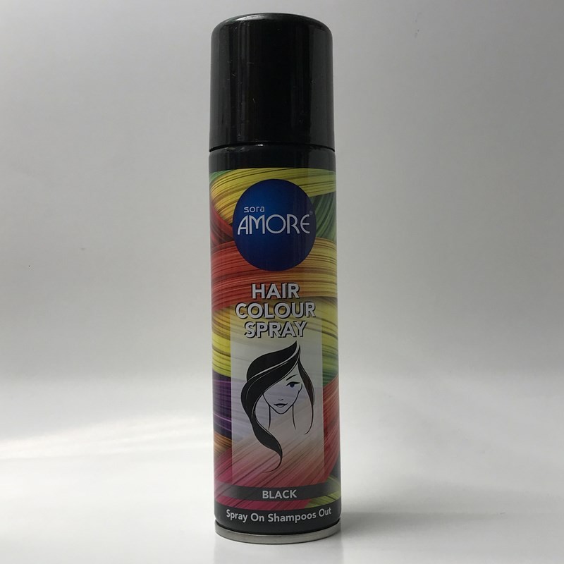 اسپری رنگ مو ( سیاه ) آمور - HAIR SPRAY BLACK AMORE