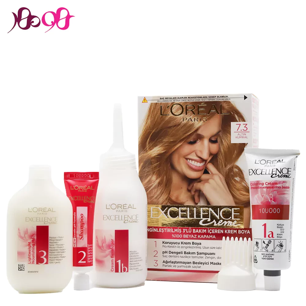 کیت-رنگ-مو-اکسلانس-بلوند-تیره-طلایی-لورال-loreal