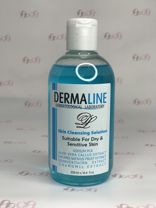 محلول پاک کننده پوست خشک درمالاین حجم 250 میل -DERMALINE