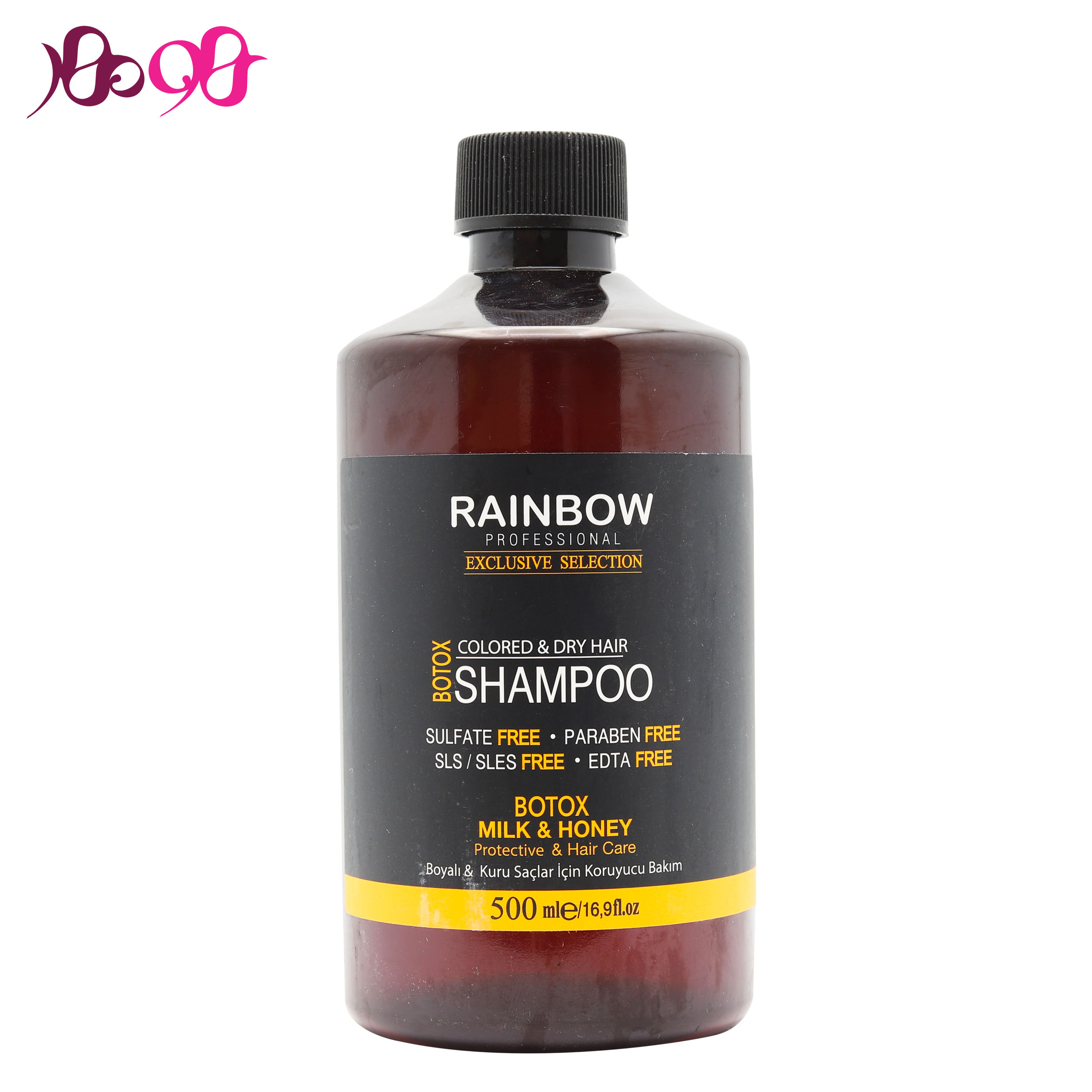 شامپو-حاوی-شیر-و-عسل-رینبو-برای-موهای-خشک-و-رنگ-شده-حجم-500-میل---RAINBOW