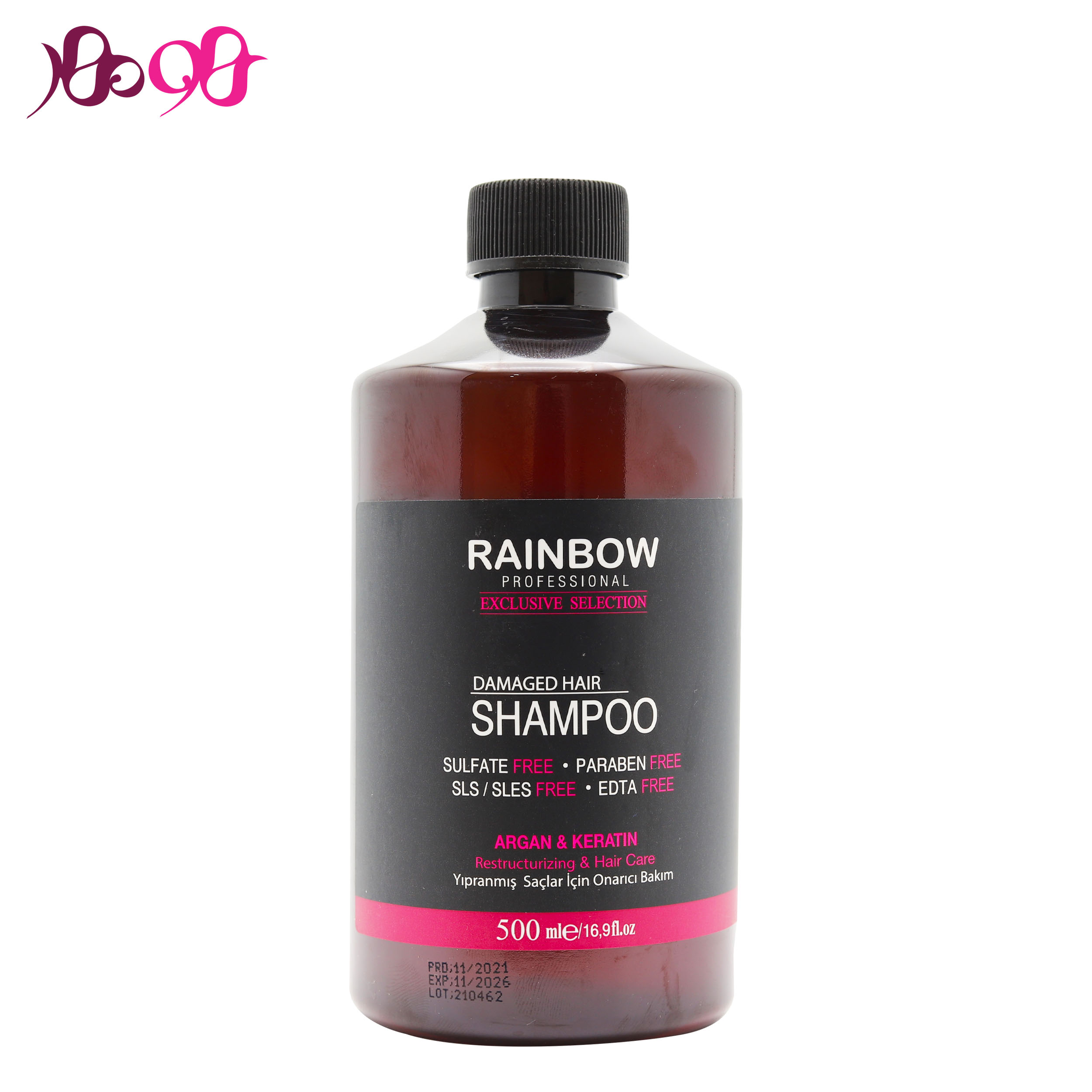 شامپو-آرگان-و-کراتین-رینبو-برای-موهای-آسیب-دیده-حجم-500-میل-rainbow