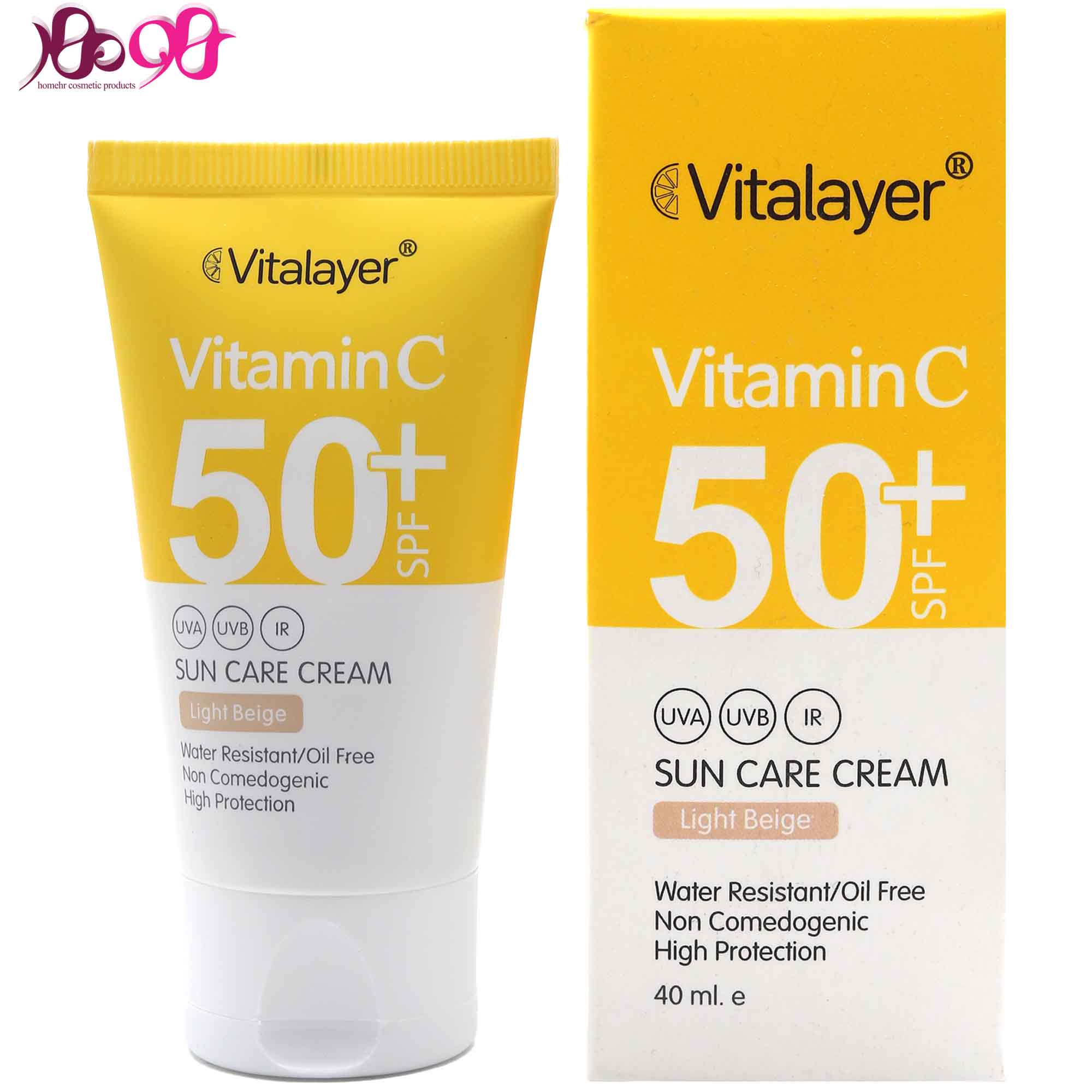 کرم-ضد-آفتاب-رنگی-light-beige-spf50-حاوی-ویتامین-سی-ویتالیر-30-میل-vitalayer