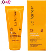 کرم ضد آفتاب بی رنگ لافارر ضد لک مخصوص پوست های خشک و معمولی Lafarrerr - SPF30