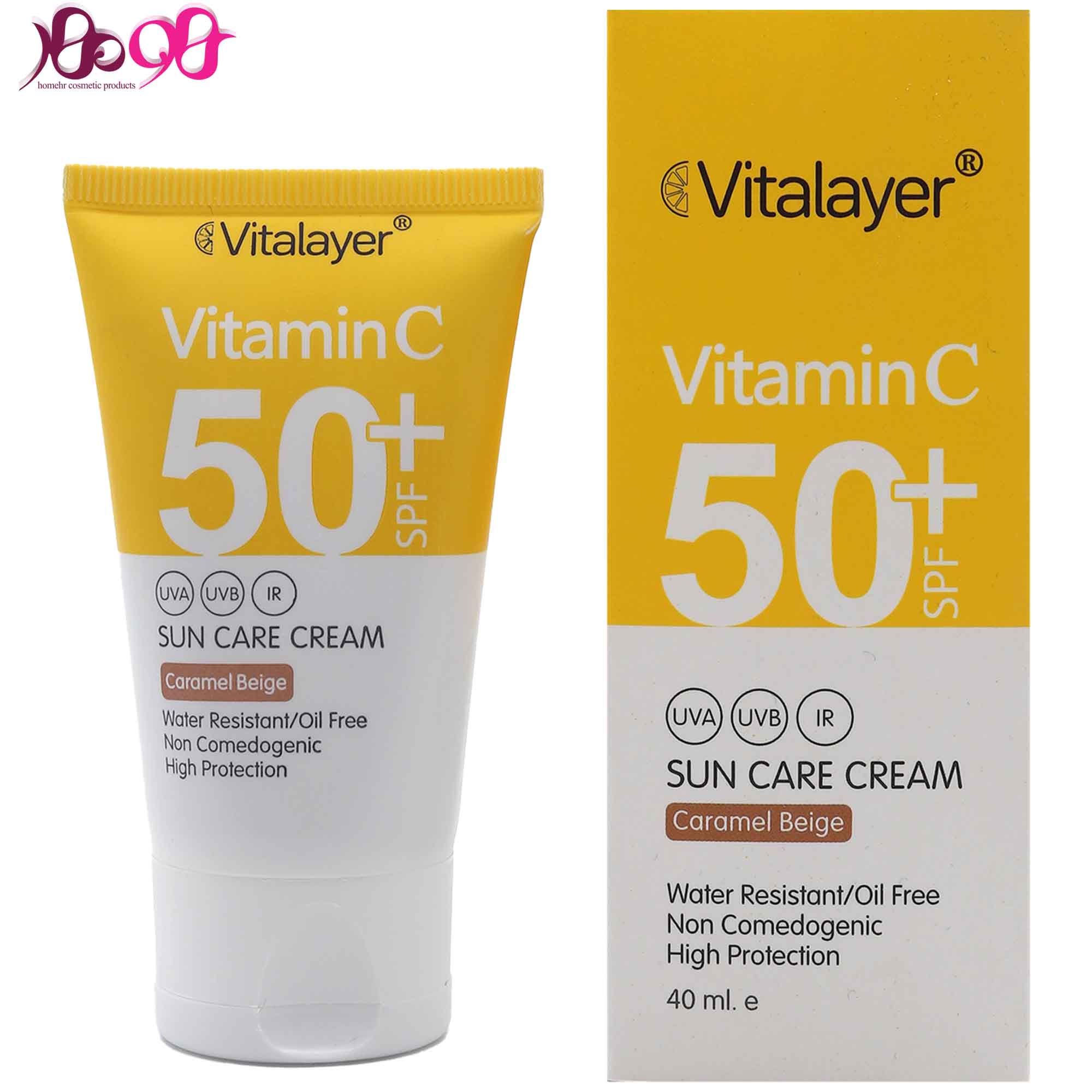 کرم-ضد-آفتاب-رنگی-ویتالیر-Caramel-Beige-SPF50-حاوی-ویتامین-سی-30-میل---Vitalayer